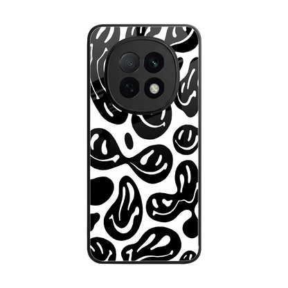 Acid Smiles BW back phone cover | glass case for oppo f29 pro 5g