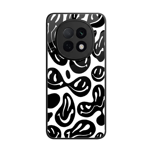 Acid Smiles BW back phone cover | glass case for oppo f29 pro 5g