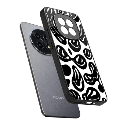 Acid Smiles BW sleek oppo f29 pro 5g cover with tempered glass back and TPU edges