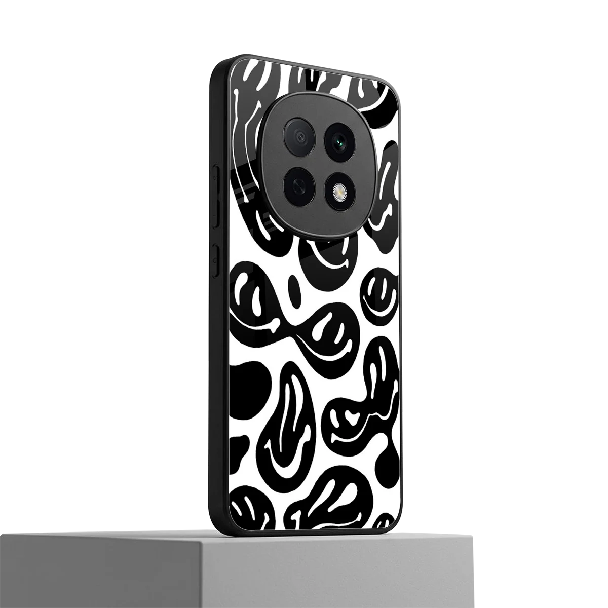 Acid Smiles BW oppo f29 pro 5g mobile cover | shockproof glass phone case