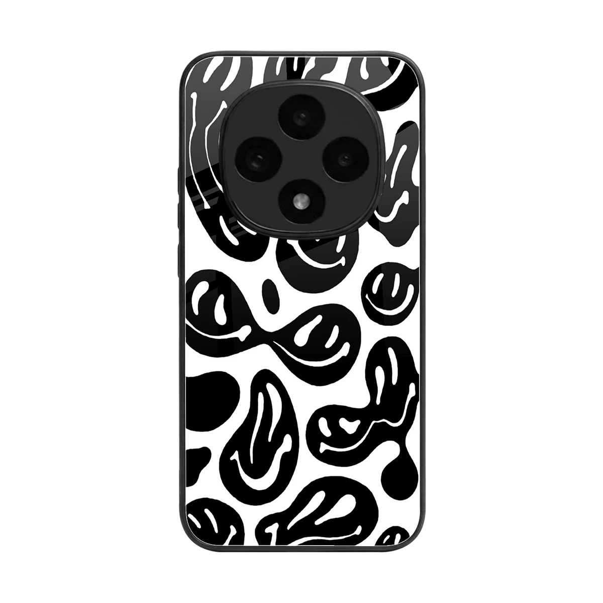 Acid Smiles BW back phone cover | glass case for oppo f31 pro 5g