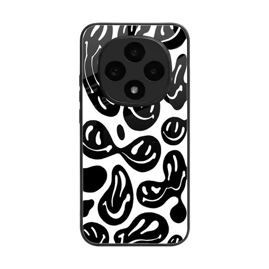 Acid Smiles BW back phone cover | glass case for oppo f31 pro 5g