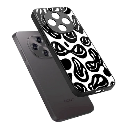 Acid Smiles BW sleek oppo f31 pro 5g cover with tempered glass back and TPU edges