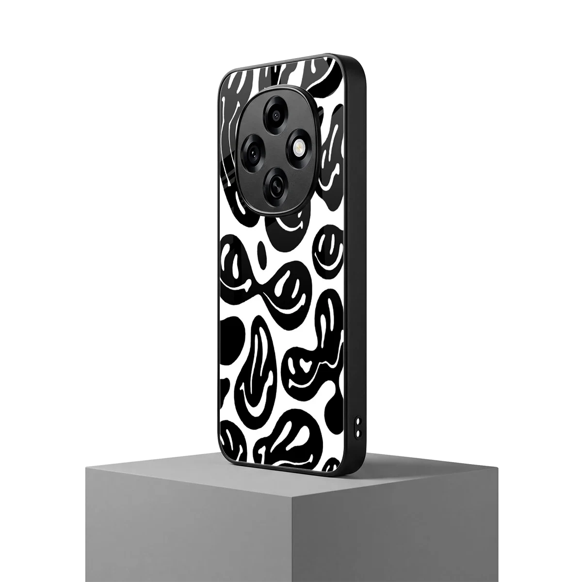 Acid Smiles BW oppo f31 pro 5g mobile cover | shockproof glass phone case