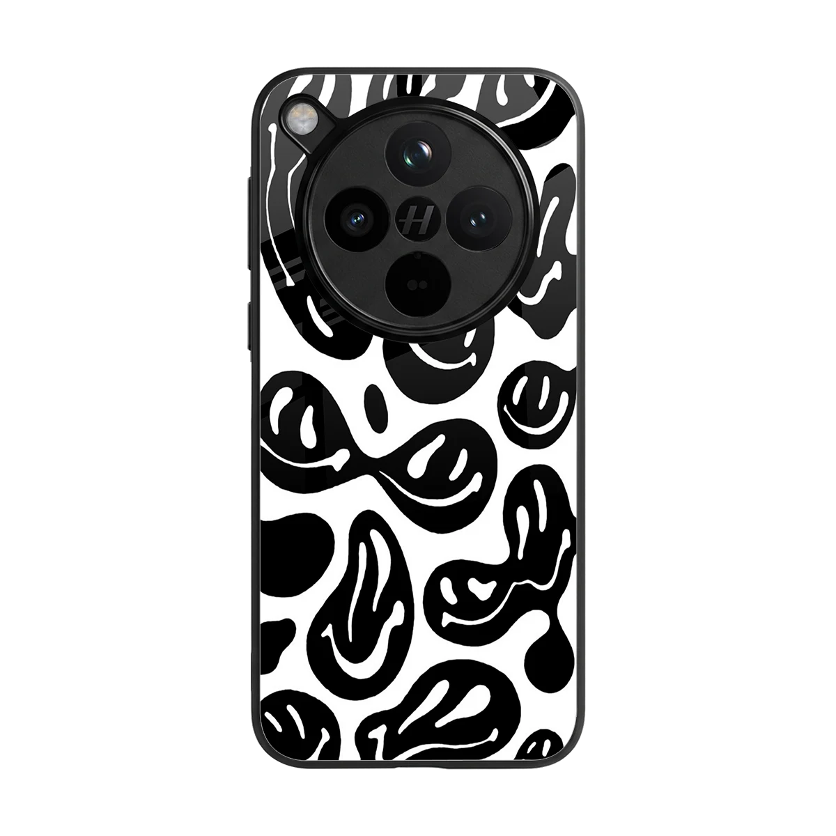 Acid Smiles BW back phone cover | glass case for oppo find x8