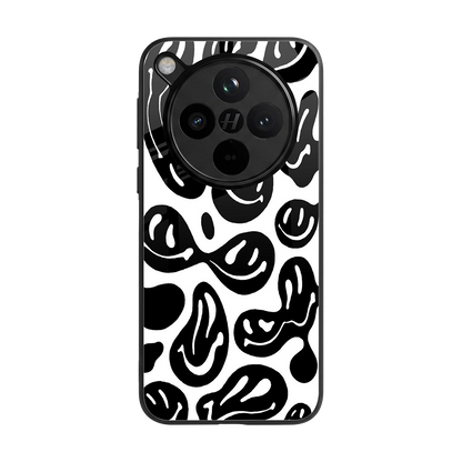 Acid Smiles BW back phone cover | glass case for oppo find x8