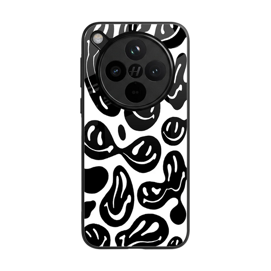 Acid Smiles BW back phone cover | glass case for oppo find x8