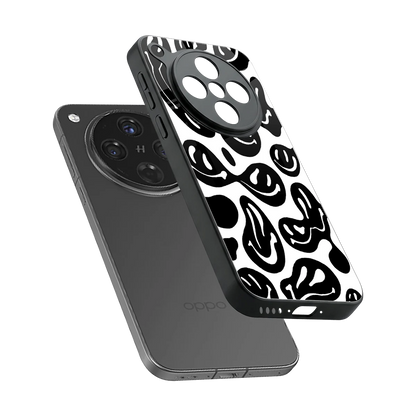 Acid Smiles BW sleek oppo find x8 cover with tempered glass back and TPU edges