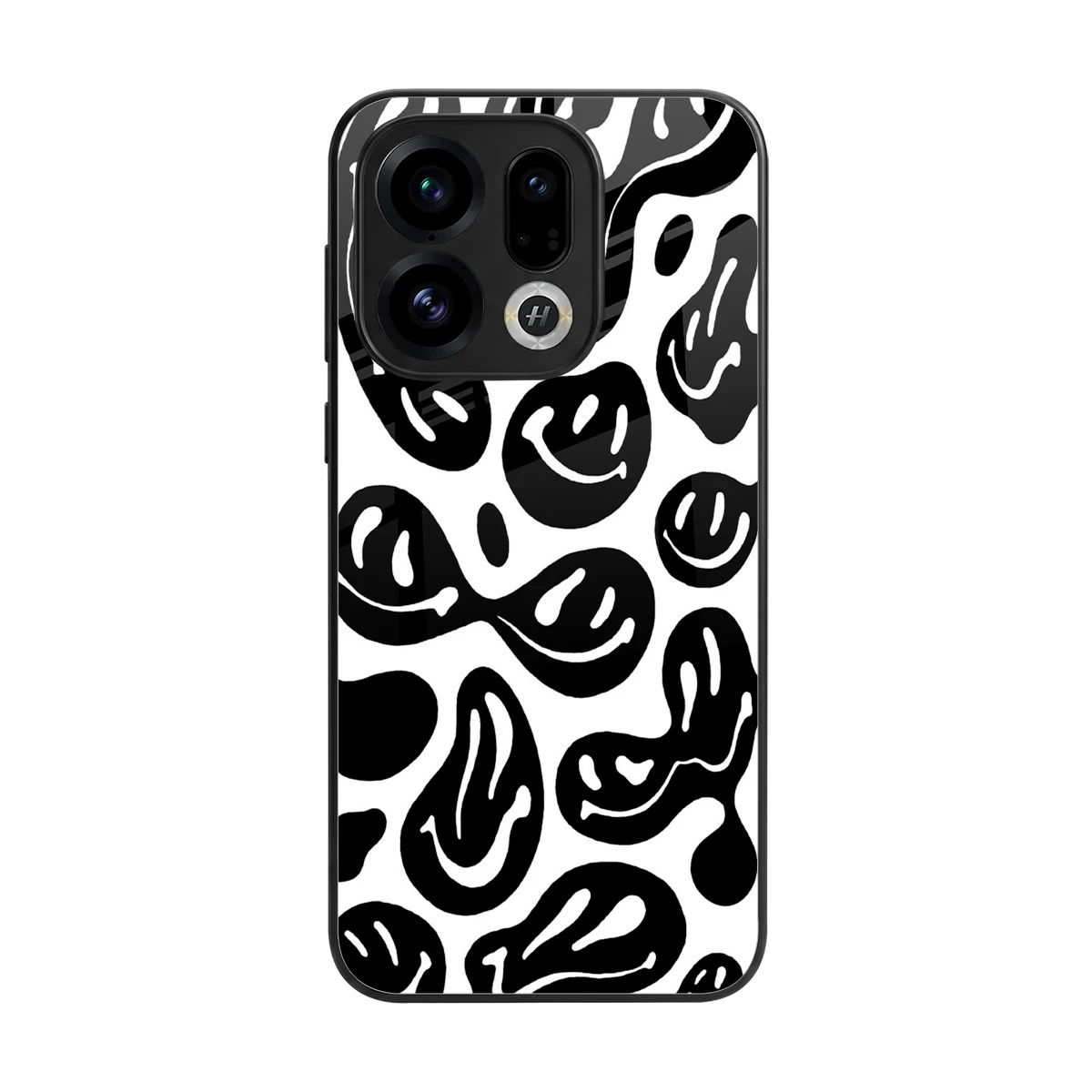 Acid Smiles BW back phone cover | glass case for oppo find x9