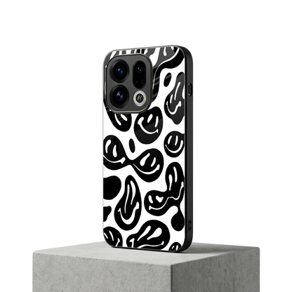 Acid Smiles BW oppo find x9 mobile cover | shockproof glass phone case