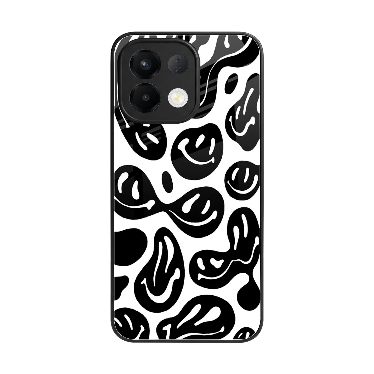 Acid Smiles BW back phone cover | glass case for oppo k13 5g