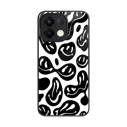 Acid Smiles BW back phone cover | glass case for oppo k13 5g