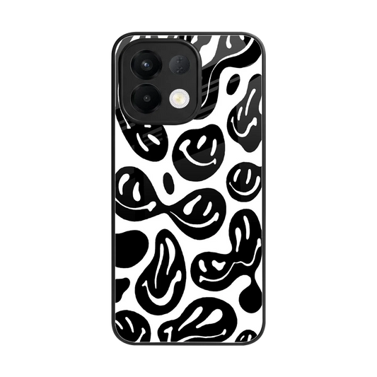 Acid Smiles BW back phone cover | glass case for oppo k13 5g