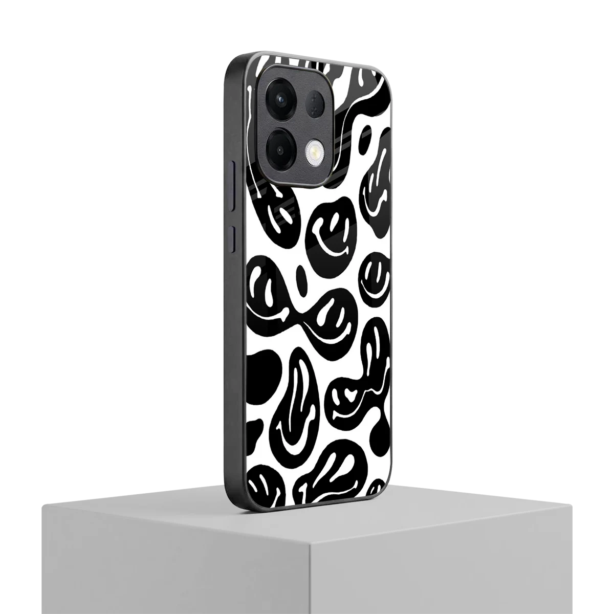 Acid Smiles BW oppo k13 5g mobile cover | shockproof glass phone case