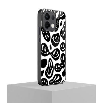Acid Smiles BW oppo k13 5g mobile cover | shockproof glass phone case