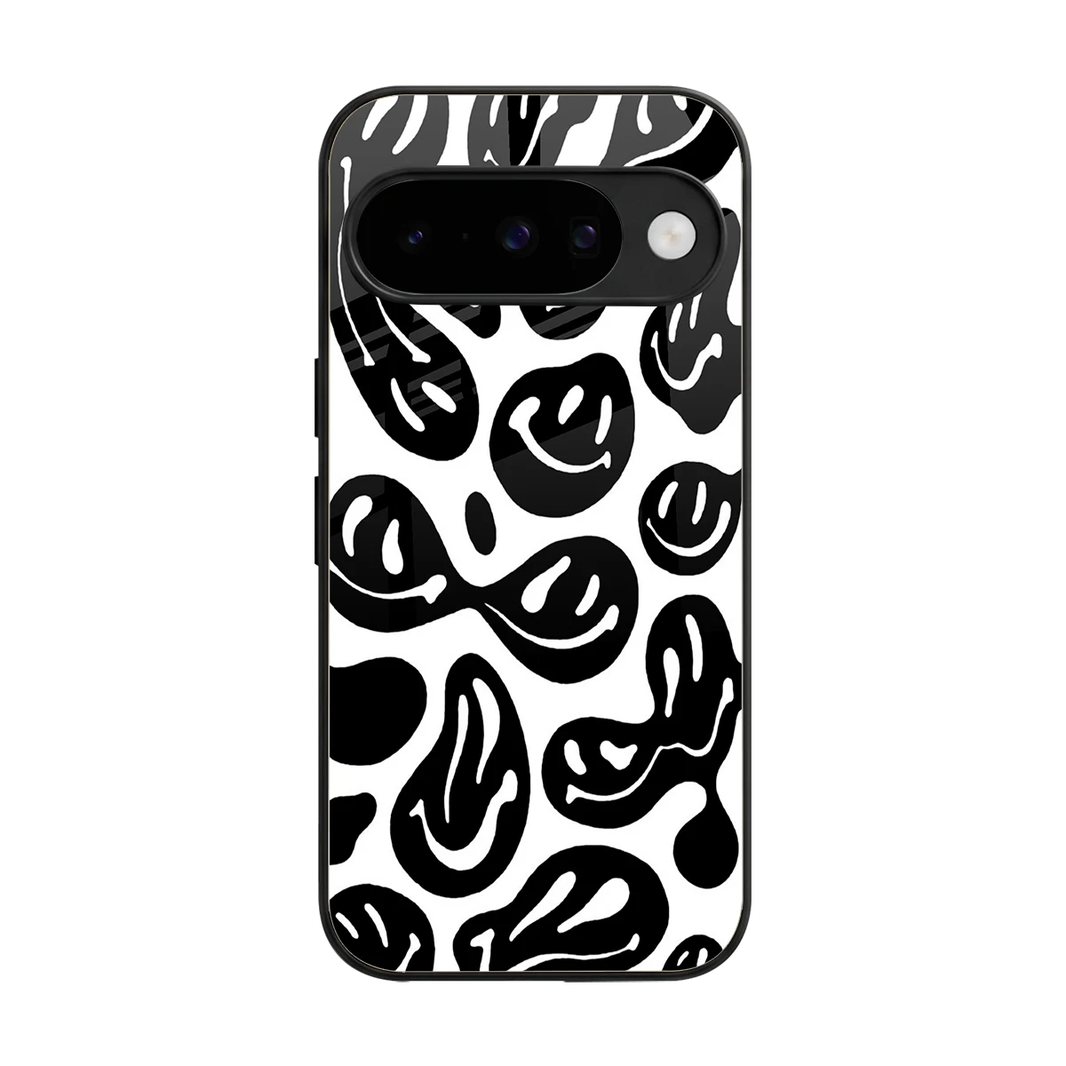 Acid Smiles BW back phone cover | glass case for google pixel 10