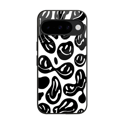 Acid Smiles BW back phone cover | glass case for google pixel 10