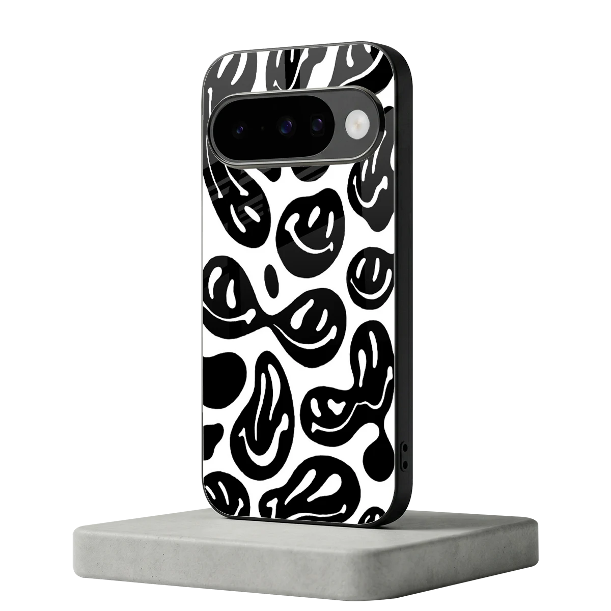 Acid Smiles BW google pixel 10 mobile cover | shockproof glass phone case