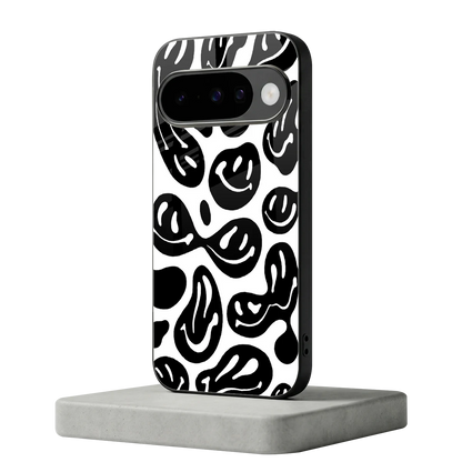 Acid Smiles BW google pixel 10 mobile cover | shockproof glass phone case