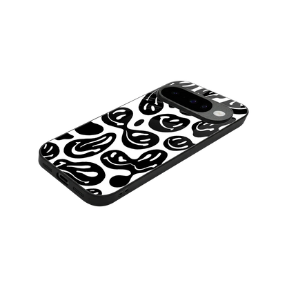 Acid Smiles BW stylish phone case for google pixel 10 | glossy glass and slim fit