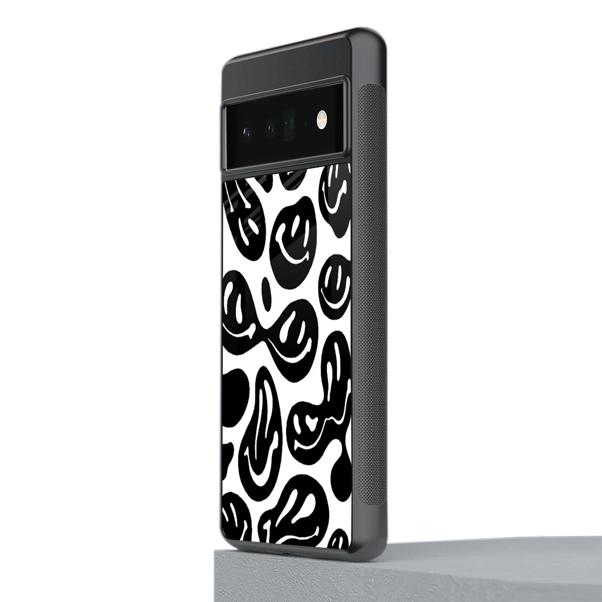 Acid Smiles BW stylish phone case for google pixel 6 pro | glossy glass and slim fit
