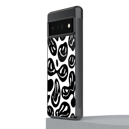 Acid Smiles BW stylish phone case for google pixel 6 pro | glossy glass and slim fit