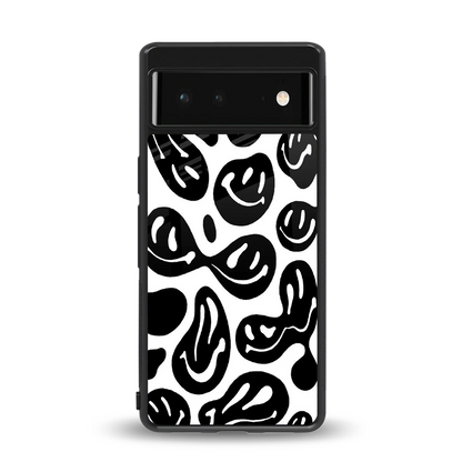 Acid Smiles BW back phone cover | glass case for google pixel 6a