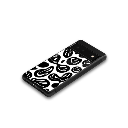 Acid Smiles BW google pixel 6 mobile cover | shockproof glass phone case