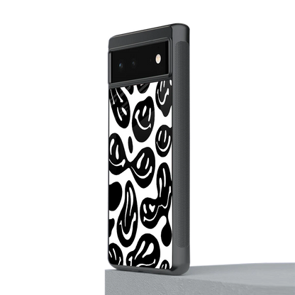 Acid Smiles BW stylish phone case for google pixel 6 | glossy glass and slim fit