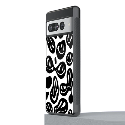 Acid Smiles BW stylish phone case for google pixel 7 pro | glossy glass and slim fit
