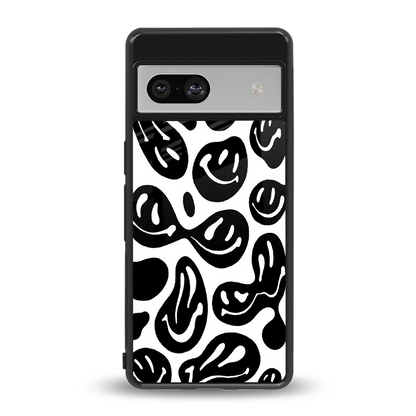 Acid Smiles BW back phone cover | glass case for google pixel 7a