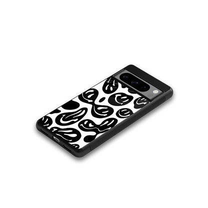 Acid Smiles BW google pixel 8 pro mobile cover | shockproof glass phone case