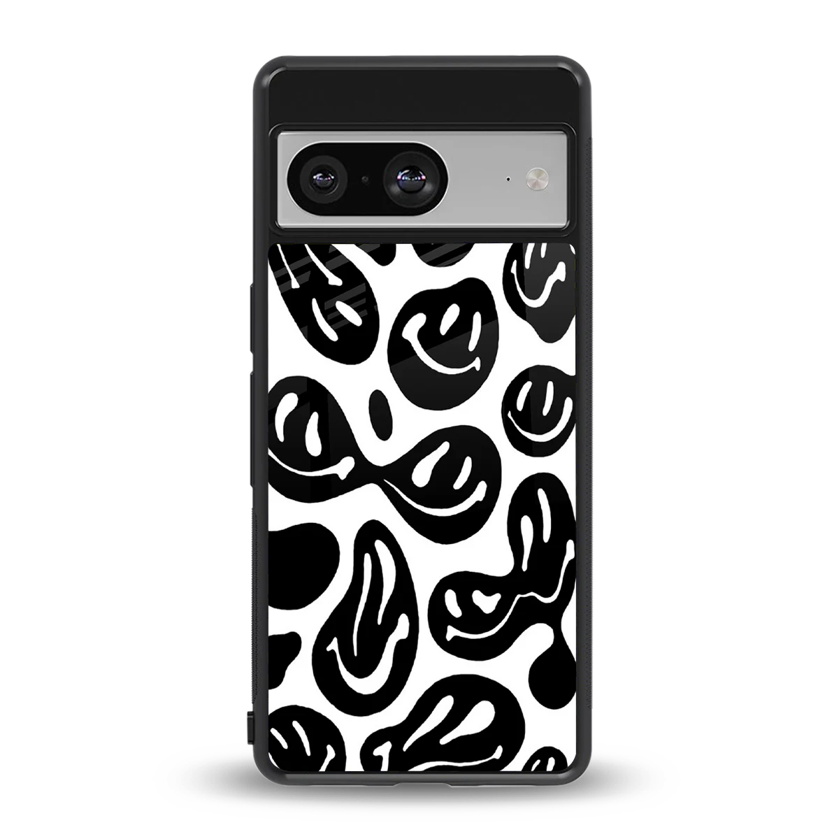 Acid Smiles BW back phone cover | glass case for google pixel 8