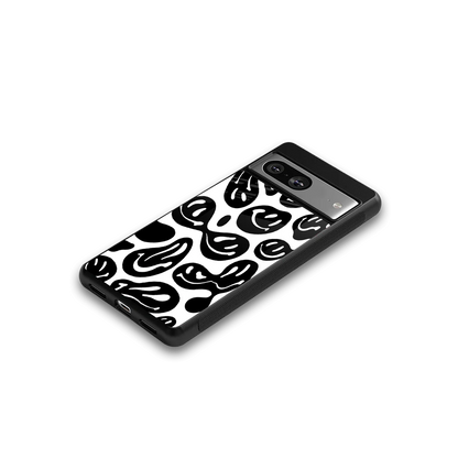 Acid Smiles BW google pixel 8 mobile cover | shockproof glass phone case