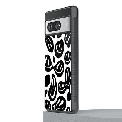 Acid Smiles BW stylish phone case for google pixel 8 | glossy glass and slim fit