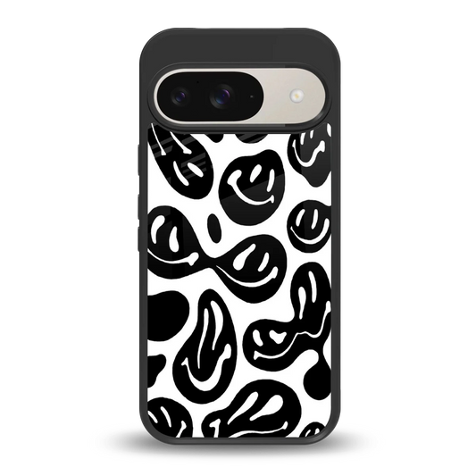 Acid Smiles BW back phone cover | glass case for google pixel 9