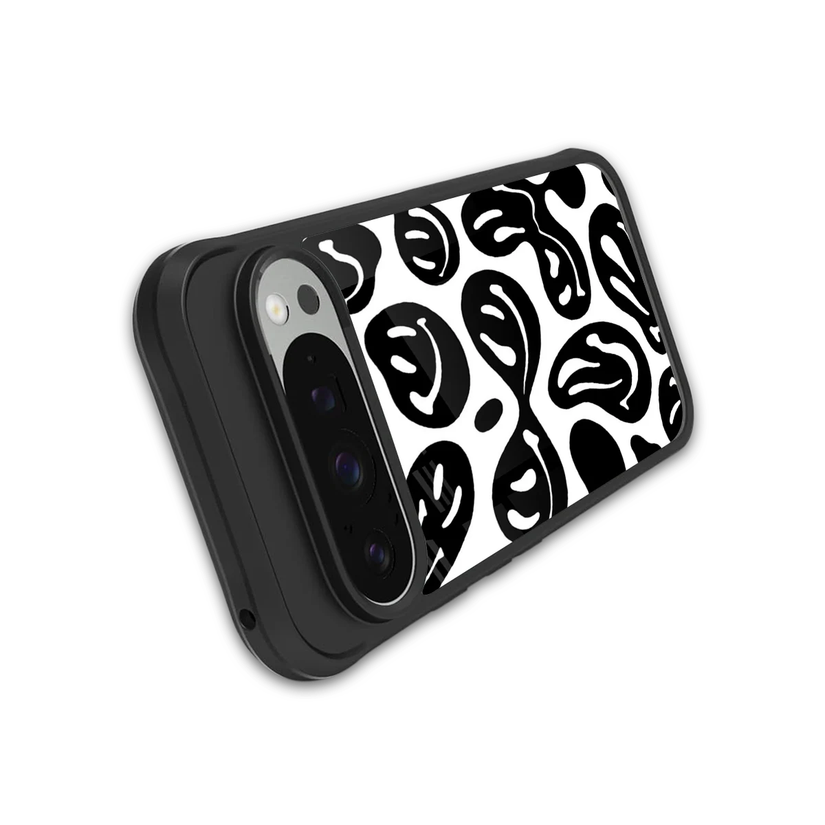 Acid Smiles BW stylish phone case for google pixel 9 pro | glossy glass and slim fit