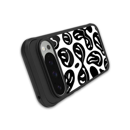 Acid Smiles BW stylish phone case for google pixel 9 pro xl | glossy glass and slim fit