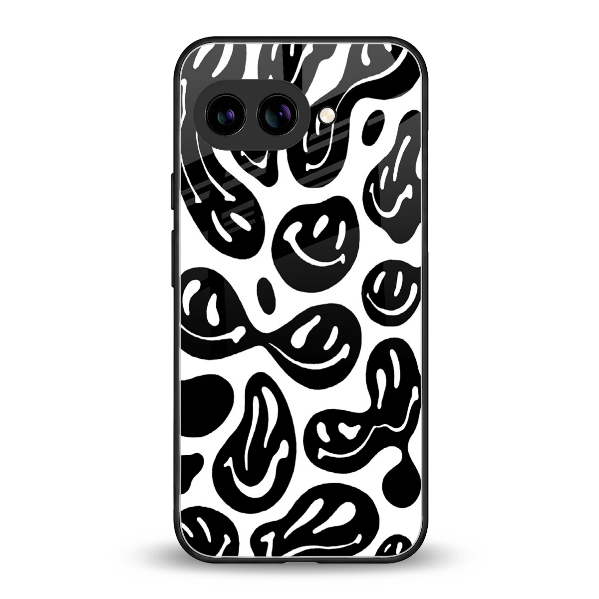Acid Smiles BW back phone cover | glass case for google pixel 10a
