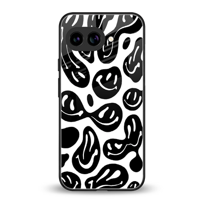 Acid Smiles BW back phone cover | glass case for google pixel 10a