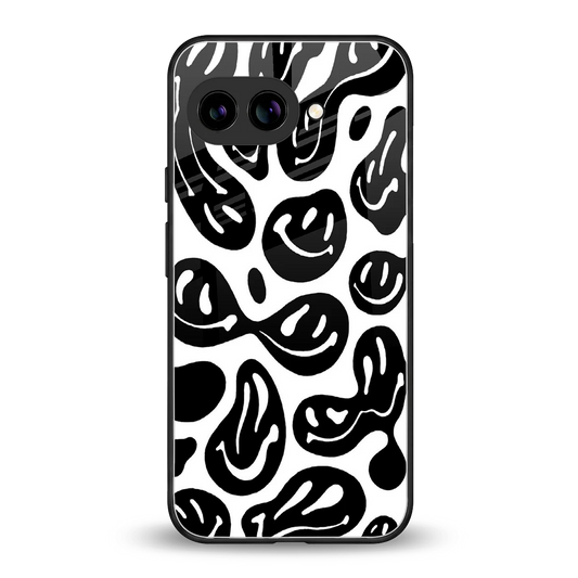 Acid Smiles BW back phone cover | glass case for google pixel 10a