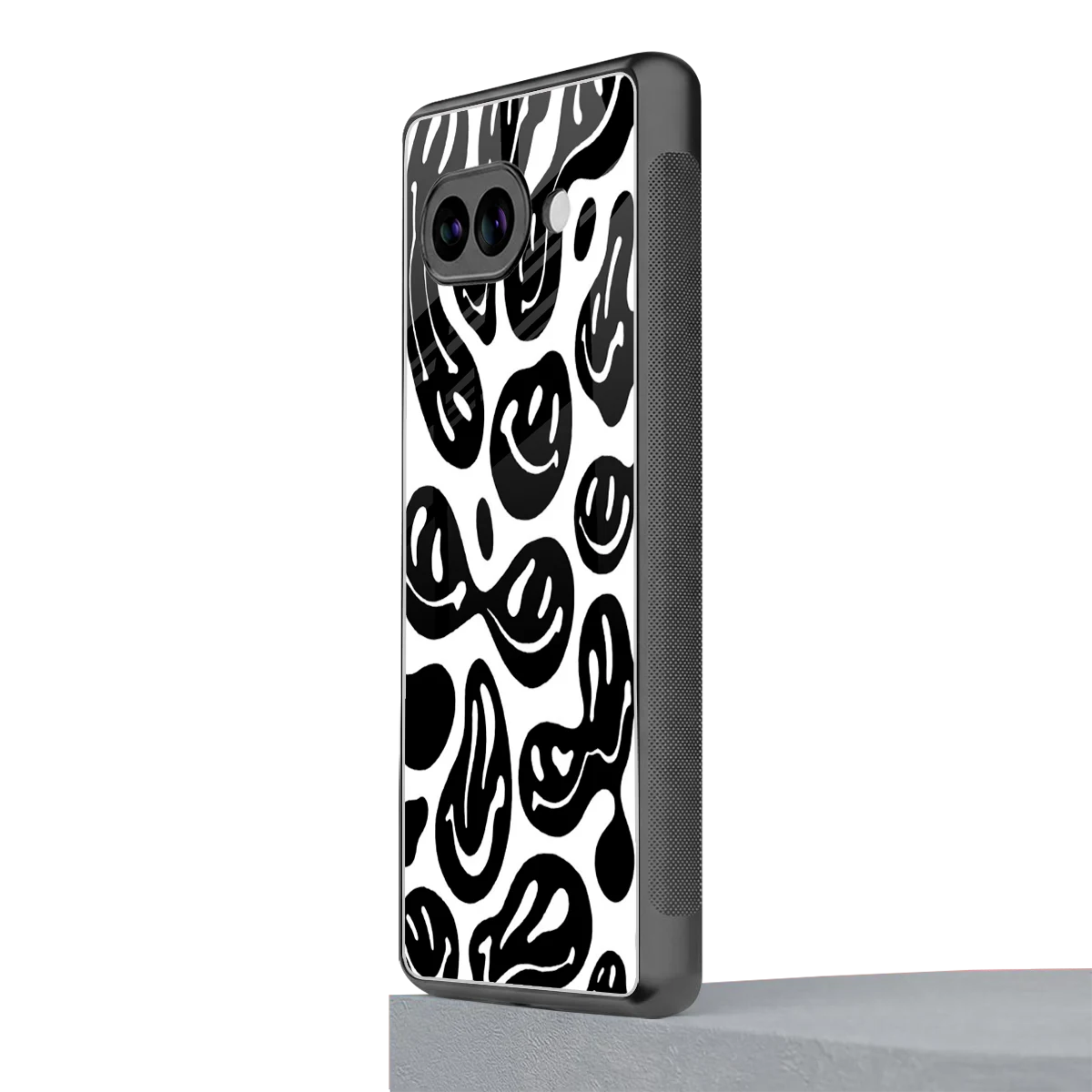 Acid Smiles BW google pixel 10a mobile cover | shockproof glass phone case