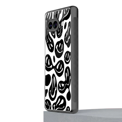 Acid Smiles BW google pixel 10a mobile cover | shockproof glass phone case