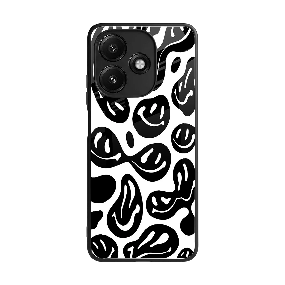 Acid Smiles BW back phone cover | glass case for redmi 12 5g