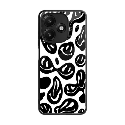 Acid Smiles BW back phone cover | glass case for redmi 12 5g