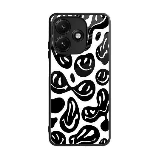 Acid Smiles BW back phone cover | glass case for redmi 12 5g