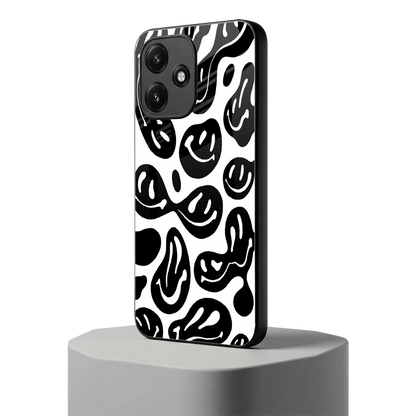 Acid Smiles BW redmi 12 5g mobile cover | shockproof glass phone case