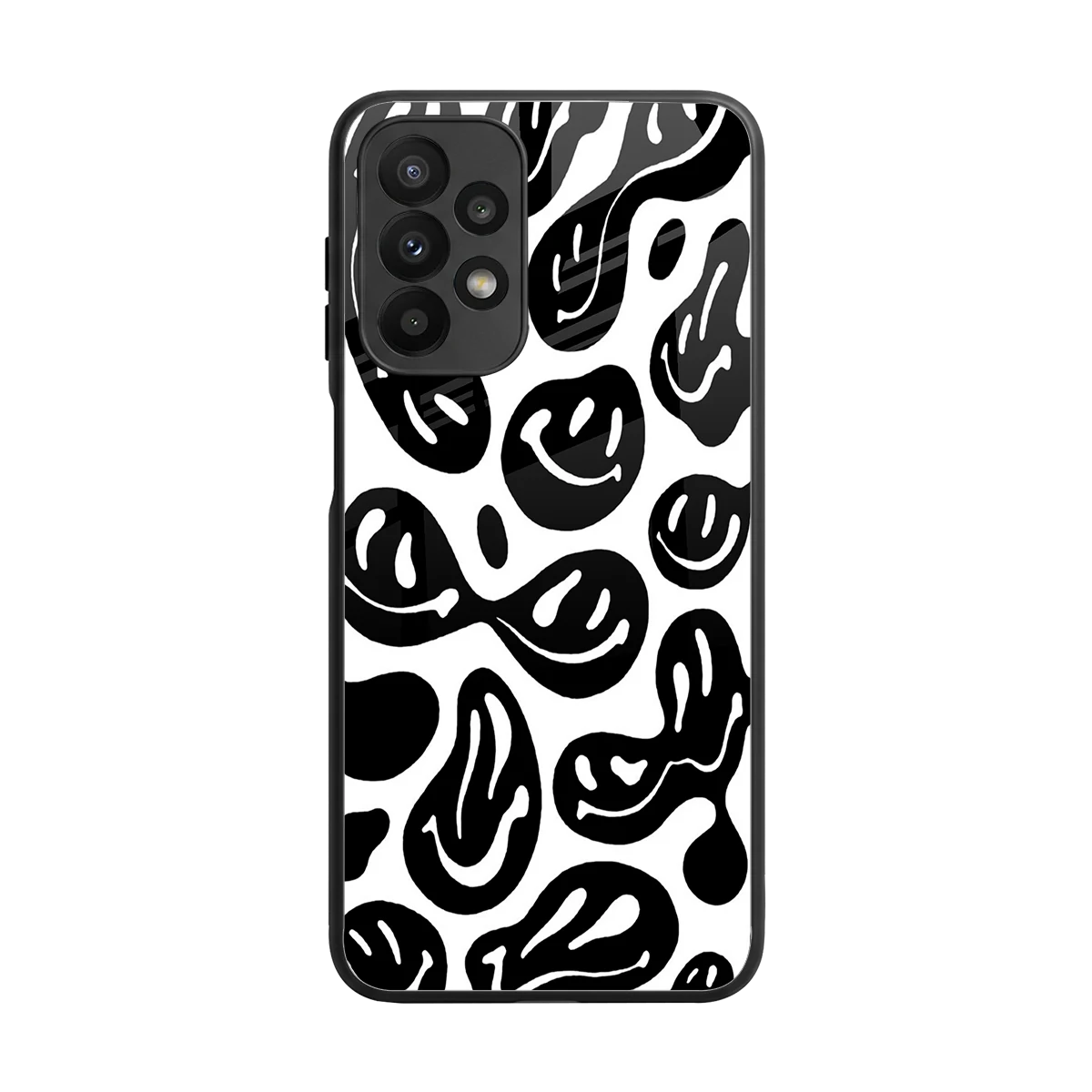 Acid Smiles BW back phone cover | glass case for samsung galaxy a23