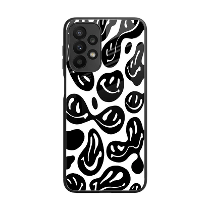 Acid Smiles BW back phone cover | glass case for samsung galaxy a23