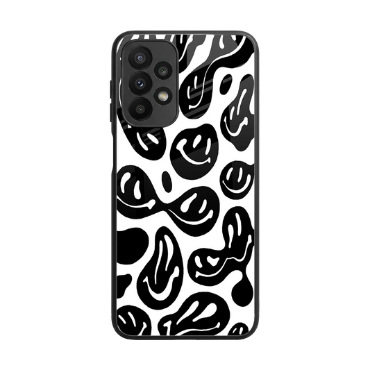 Acid Smiles BW back phone cover | glass case for samsung galaxy a23